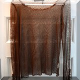 H27. MADO brown netted shirt. Size 1 - $18 